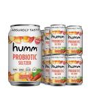 Humm Sparkling Probiotic Peach Seltzer - Zero Sugar & Calorie, 2 Billion Probiotics, Vitamin C, D & B12 - 12 fl oz (12 Pack) - Buy Online on GoSupps.com