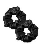 LILYSILK Silk Hair Scrunchies for Frizz Prevention 100% Mulberry Silk Hair Ties for Breakage Prevention Elastic ponytail Holders(Black 2Pcs) 2 Count (Pack of 1) Black 2pcs - Buy Online on GoSupps.com