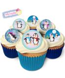 24 Edible Pre-Cut Wafer Round Cake Toppers: Penguins - Buy Online on GoSupps.com
