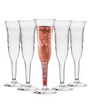 96 Disposable Crystal Cut Plastic Champagne Flutes - Unbreakable Clear Glasses for Parties and Events - 5.5oz - Buy Online on GoSupps.com
