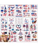 American Flag Temporary Tattoos - 19 Patriotic Stickers for Fourth of July - Fake Tattoo Party Supplies - Buy Online on GoSupps.com