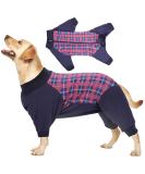 Heywean Dog Recovery Suit - Long Sleeved One-Piece with Zipper for Post-Op Dogs - Relaxation Outfit for Castrated & Spayed Dogs - XS Red Checked Design - Buy Online on GoSupps.com