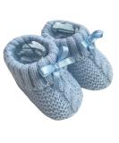 Baby Boys Girls 1 Pair Knitted Booties Soft Newborn Knitted Booties With Bow 116-354 0-3 Months Blue - Buy Online on GoSupps.com