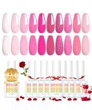 OPUIU Gel Nail Polish Set - 10 Colors Pink Glitter Kit for Women | Sweetheart Candies Collection | Soak Off UV LED | Ideal Gift for Mom, Girlfriend | Spring Summer Collection - Buy Online on GoSupps.com