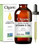Cliganic 100% Pure Vitamin E Oil - 120,000 IU for Skin, Hair & Face - Non-GMO 4 Fl Oz - Buy Online on GoSupps.com