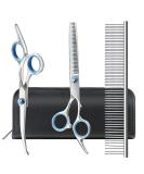 Soslina 7" Dog Grooming Scissors Kit with Safety Round Tips Heavy Duty Titanium Stainless Steel Professional Dogs Cats Pets Grooming Shears Set Thinning Shears Curved Scissors Comb - Buy Online on GoSupps.com
