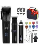 Roziapro Hair Clippers for Men - Precise Close Cutting Beard Trimmer & Rechargeable Barber Clippers Kit (Black) - Professional Hair Clippers & Nose Hair Trimmer - Buy Online on GoSupps.com