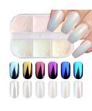 Shop GZSZ Pearl Powder Nail Chrome Glitzer - 6 Colors Mirror Nail Powder & Chrome Pigments for Stunning Nail Art - Buy Online on GoSupps.com