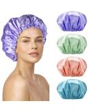 SMILCO Shower Cap 4 Pack for Women - Double Waterproof Layers, Reusable EVA Hair Caps for Hair Protection - Buy Online on GoSupps.com