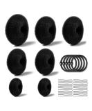 Donut Hair Bun Set - 7 Pcs (4 Sizes) with 10 Elastic Bands & 20 Clips - Perfect for Stylish Hairdos | International Shipping - Buy Online on GoSupps.com