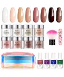 Aubss Fall Color Dip Powder Nail Kit - 8 Brown Dipping Powder Set for DIY Manicure - Buy Online on GoSupps.com