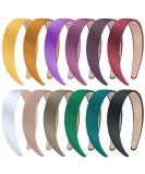 SIQUK 12-Pack Wide Satin Headbands for Women & Girls - 3 cm DIY Hairbands in 12 Dark Colors - Ideal for Fashion & Hairstyling - Buy Online on GoSupps.com