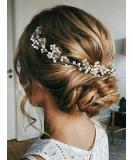 Aimimier Anglacesmade Bridal Hair Vine Pearl and Crystal Headband 11.8'' - Ideal for Bride, Bridesmaid, Prom, Festival - Women's Hair Jewelry - Buy Online on GoSupps.com