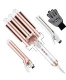 CkeyiN 3-in-1 Interchangeable Curling Wand Set - Ceramic Crimper Straightener & Waver for All Hair Types - PTC Fast Heating - Buy Online on GoSupps.com