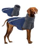 Slowton Winter Dog Coat - Warm Polar Lining Adjustable Waterproof Jacket with Turtleneck & Reflective Stripes for Small to Medium Dogs - Navy Blue - Buy Online on GoSupps.com