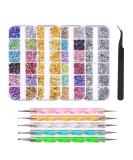 FOCCTS Nail Art Stones & Dotting Tools - 3D Glitter Nail Decoration Set for Stunning Nail Designs & Accessories - Buy Online on GoSupps.com