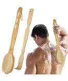 Long Handle Back Scrubber & Body Brush Set for Adults - Dual-Sided Wet/Dry Exfoliating Skin Care Tool - Buy Online on GoSupps.com