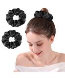 Olesilk 100% Silk Scrunchies - 2-Pack Black Hair Ties for Women & Girls | Premium Ponytail Holders - Buy Online on GoSupps.com