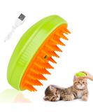 Steamy Cat Brush - 3 in 1 Cat Steamer Brush Cat Spray Massage Comb Multifunctional Dog Steamer Brush Cat Grooming Brush Pet Hair Removal Comb for Cat (Green) - Buy Online on GoSupps.com
