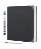 Vienrose Self Adhesive Photo Album & Scrapbook Kit - 40 Pages Hardcover for Anniversary, Wedding, Friends & Kids - 9'' x 10.6'' - Black - Buy Online on GoSupps.com