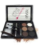 Vtrem Eyebrow Contour Palette Set | Professional Brow Makeup with 6 Powders Stencils Brush Tweezers - Perfect Brows (Style 1 - Buy Online on GoSupps.com