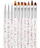 Voarge 10-Part Nail Brush Set - Art Painting & Drawing Brushes for UV Gel & Acrylic Nails - Pink Nail Art Accessories - Buy Online on GoSupps.com