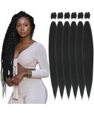 Xusuperb Pre-Stretched Braiding Hair 1B Black - 26 Inch EZ Braids Extensions (6 Packs) | Soft Yaki-Texture Kanekalon Hair for Braiding - Buy Online on GoSupps.com