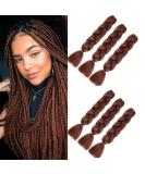 Shop Brown Jumbo Braiding Hair - 24 Kanekalon Synthetic Braids (6 Pieces) for Box Braids | International Shipping Available - Buy Online on GoSupps.com