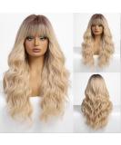Emmor Ombre Blonde Wigs with Pony | Curly Long Heat-Resistant Women's Wig for Everyday Use - Buy Online on GoSupps.com