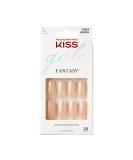 KISS Gel Fantasy Collection Glue-On Manicure Kit Rock Candy Long Length Square Fake Nails Includes 28 False Nails Nail Glue Nail File and Manicure Stick - Buy Online on GoSupps.com