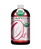 Organic Castor Oil 32 oz - 100% Pure USDA Certified, Hexane-Free, Non-GMO Carrier Oil for Hair, Skin, Face, Body, Nails, Lashes, and Eyebrows - Buy Online on GoSupps.com