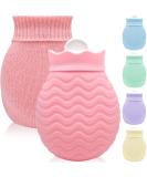 Mini Silicone Hot Bottle 320ml - Small Heat Bottle with Cover for Pain Relief & Warm Compress - Ideal for Menstrual Complaints Hand & Foot Warmers - Pink - Buy Online on GoSupps.com