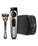 Braun Beard Trimmer BT5960 | Cordless Hair Clippers for Men | 7-Piece Set with Detail Trimmer Gillette ProGlide Razor & Travel Bag - Silver/Black Gray - Buy Online on GoSupps.com
