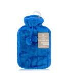 Revitale Luxury Cosy Faux Fur Pom Pom Hot Water Bottle - 2 Litre (Royal Blue) - Buy Online on GoSupps.com