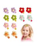 Shop Dhweku 12pc Baby Hair Clips - Cute Plush Flower Hairpins & Accessories for Baby Girls - Buy Online on GoSupps.com
