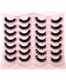 HBZGTLAD 14/16 Pairs Mink Lashes Fluffy Soft Wispy Natural Cross Eyelash Extension - Reusable Dramatic False Eyelashes - Buy Online on GoSupps.com