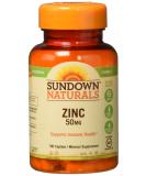 Sundown Zinc 50mg High Potency - 100 Caplets | Boost Immune System & Overall Health - Buy Online on GoSupps.com