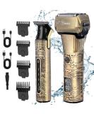 Hatteker Foil Shaver & T-Blade Trimmer Kit Waterproof Electric Razor for Men | 2-in-1 Beard & Hair Clipper with LED Display - International Shipping Available - Buy Online on GoSupps.com