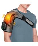 DeMoce Cordless Heated Shoulder Wrap | Massager & Heating Pad with Vibration | Black & Gray Shoulder Brace - Buy Online on GoSupps.com