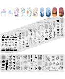 KADS 20pcs Nail Stamp Plates Set Nails Art Stamping Plates Leaves Flowers Animal Nail Plate Template Image Plate - Buy Online on GoSupps.com