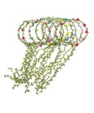 AWAYTR Bohemian Flower Crown Headbands - 9Pcs Mixed Color Set for Women and Girls - Buy Online on GoSupps.com