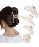 Mehayi 4-Piece Large Pearl Hair Clips for Women & Girls | Fashionable Hair Accessories for Thick & Thin Hair | Perfect for Parties & Weddings - Buy Online on GoSupps.com