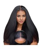4x4 HD Lace Wear and Go Glueless Wig - Pre-Cut Pre-Plucked Kinky Straight Human Hair Wig for Black Women | 180% Density 18 Inch Bleached Knots - Buy Online on GoSupps.com