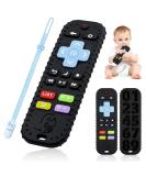 Silicone Remote Teething Toy with Pacifier Clip for Babies 3-12 Months - Sensory Chew Toy for Infant Toddlers - Black - Buy Online on GoSupps.com