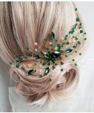 BERYUAN Women Bridal Teardrop Emerald Green Crystal Hair Comb Wedding Hair Accessory Rhinestone Hair Piece Gift for Her Party Headress for Bride Bridesmaid Girls(Gold) - Buy Online on GoSupps.com