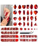 Ruby Red Nail Rhinestones Set - 2750pcs Multi-Shapes Gems + 2510pcs Round Beads for Nail Art, Face Makeup & Crafts - Buy Online on GoSupps.com
