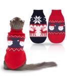 Ranypet Christmas Cat & Dog Sweater Set - 2 Pack Warm Knitted Christmas Pattern for Kittens & Small Dogs XS - Buy Online on GoSupps.com