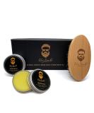 Beard Brush & Balm Growth Kit | 100% Wooden Boar Bristle | Natural Organic Shea Butter & Oils | Strengthen & Soften Beards & Mustaches - Buy Online on GoSupps.com