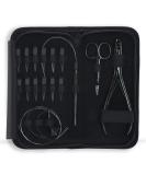 Hair Extension Tools Kit: 2 Hole Micro Beads, Microlink Crimping Plier, Sectioning Clips, Parting Tool, Scissor, Needles Pulling Loop - Black - Buy Online on GoSupps.com