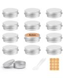 Aluminum Empty Jar Set - 30ml Cream Cans (12 pcs) with Spatulas & Stickers for Cosmetics Nail Art & Jewelry - Buy Online on GoSupps.com